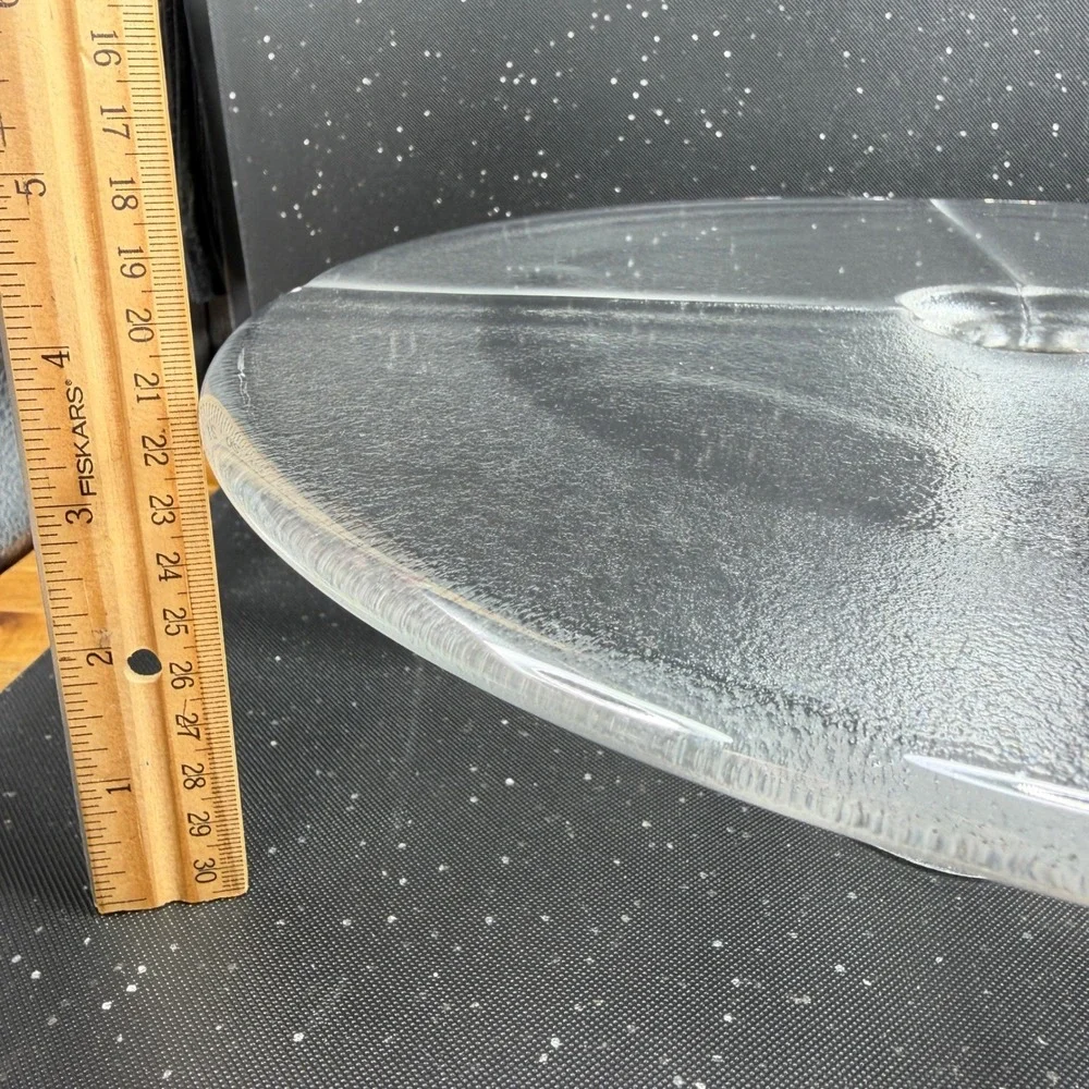 Rosenthal Studio Line Clover Clear Frosted Glass 12in Cake Stand Pedestal Plate